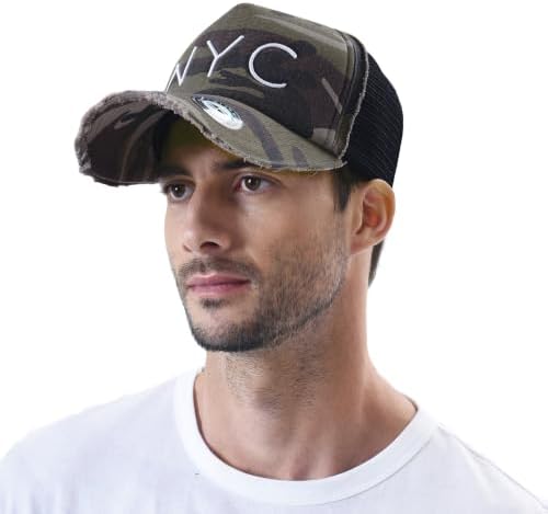 Amazon | [ウィズムーンズ] 帽子 NYC ロゴ入り メッシュキャップ